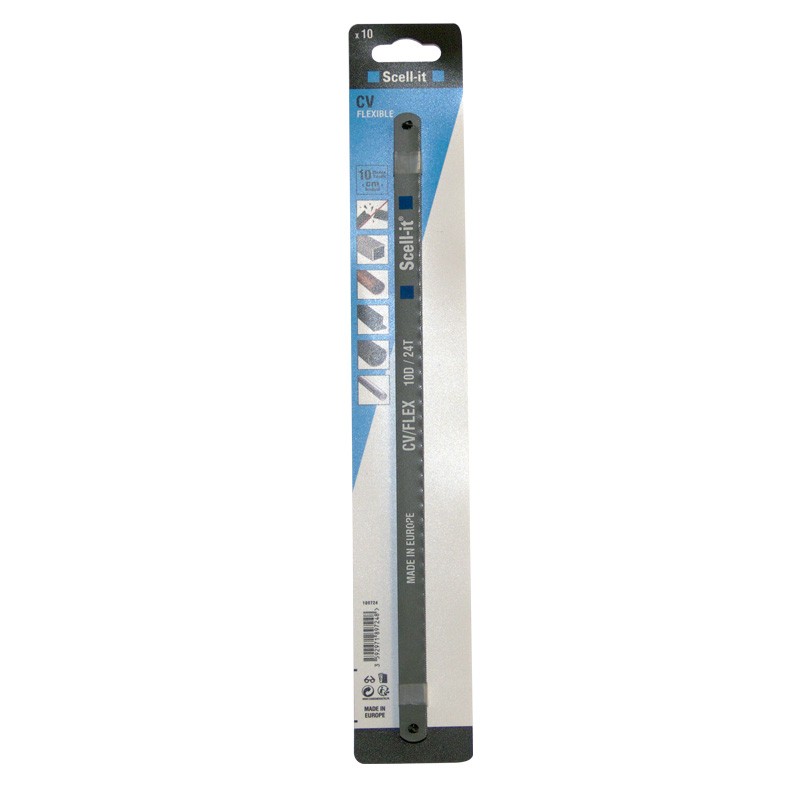 10 Lames de Scie à Métaux Flexibles 10 Dents/cm Chrome Vanadium SCELL-IT
