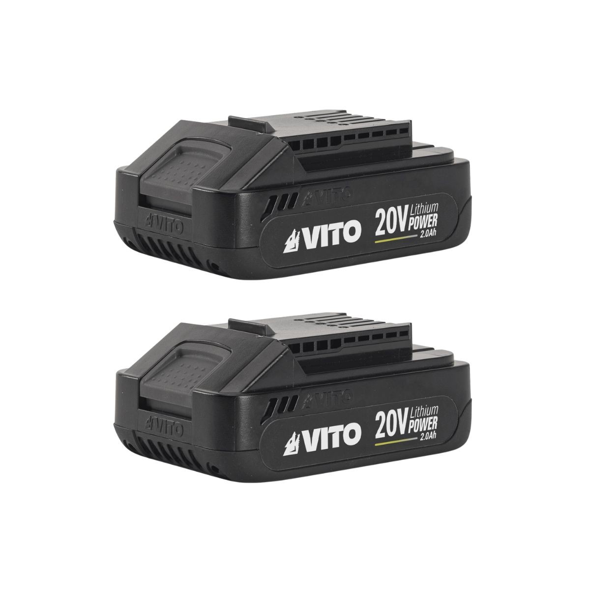 2 Batteries Lithium 20V 2Ah avec Témoin LED Léger 077kg Recharge Rapide VITO