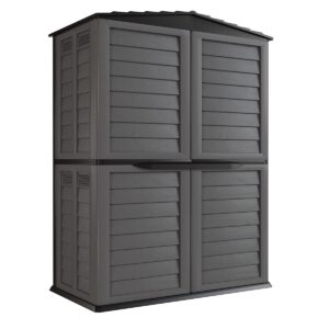 Coffre de rangement 4 portes 151x83x200cm Cabanaon de jardin Polypropylène Anthracite INTEC
