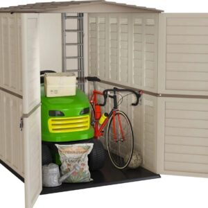 Abri de Jardin Extérieur 5500L Beige 151x208x200 Cabanon de jardin 2 Portes ART PLAST