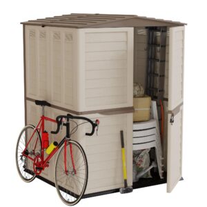 Abri de Jardin 151x146x200 cm Polypropylène Cabanon de Jardin Beige ART PLAST