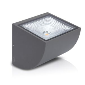 Applique extérieure LED murale 12W 3000K IP65 aluminium argent ASLO