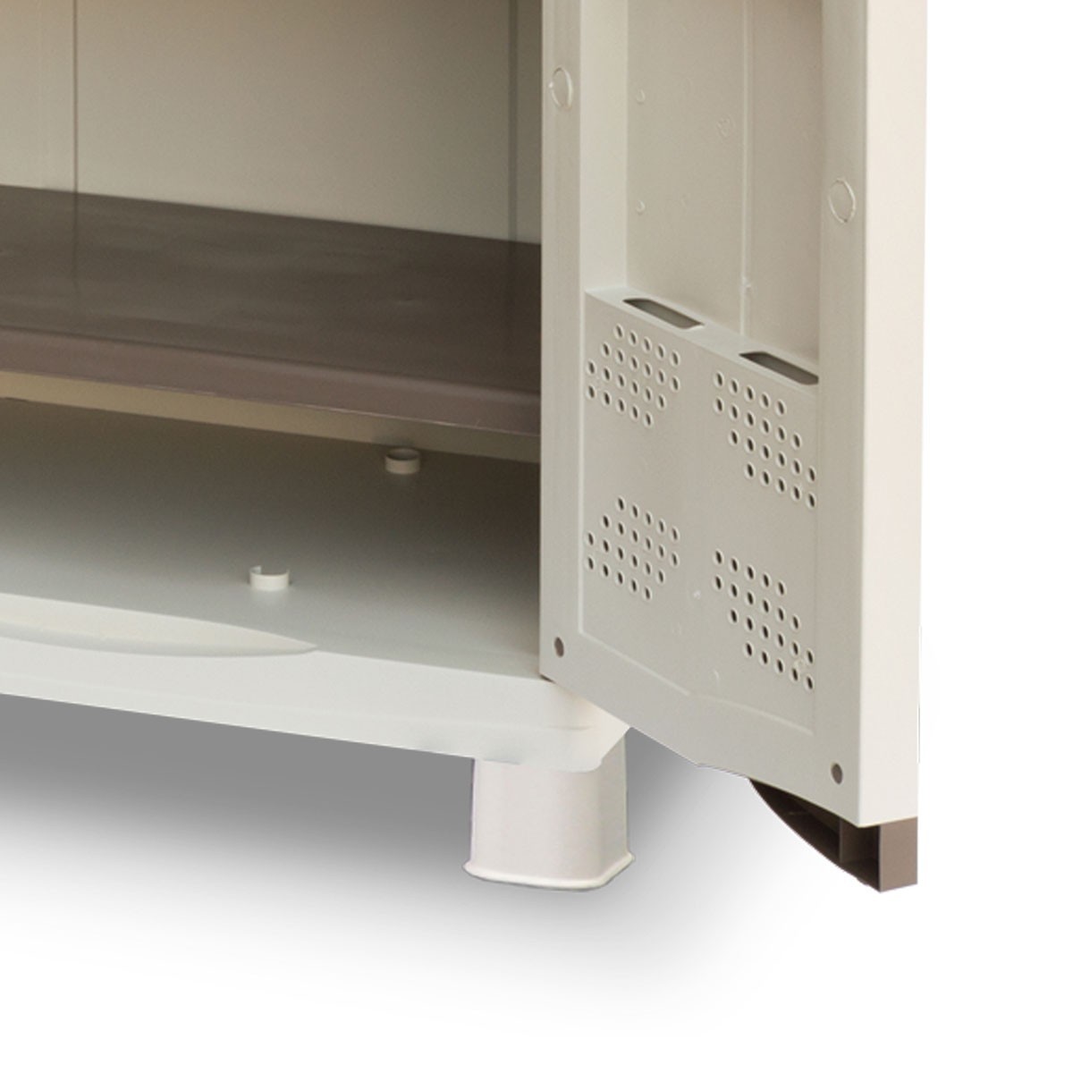 Armoire de rangement 2 portes 2 étagères 50kg max polypropylène INTEC – Image 3