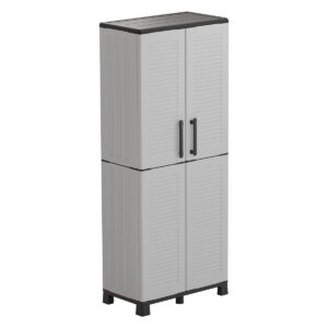 Armoire de rangement 2 portes 4 étagères modulables charnières acier polypropylène recyclé INTEC