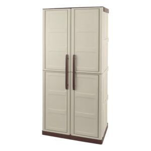 Armoire de Rangement Haute - 2 Portes - 3 Étagères supportant 30kg - Polypropylène Recyclé - ARTPLAST