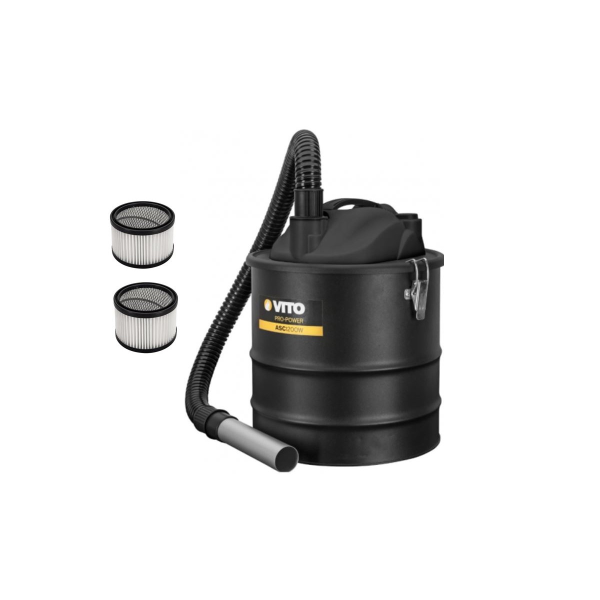 Aspirateur de cendres 18L 1200W avec 2 filtres HEPA fonction souffleur auto-nettoyage marque VITO PRO-POWER
