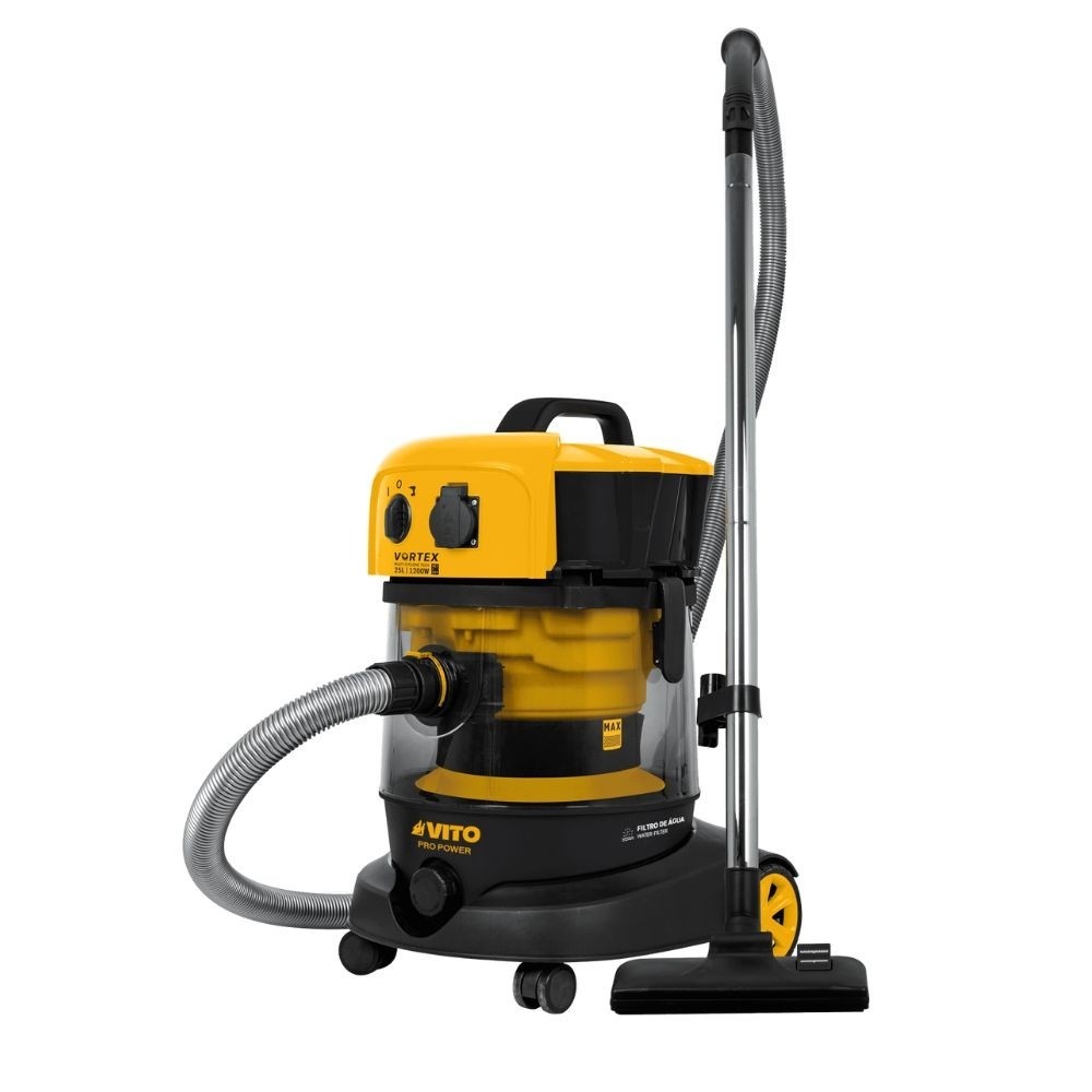 Aspirateur Plâtres Eau et Poussières 1200W Cuve 25L Débit Air 14 m3/min VITO