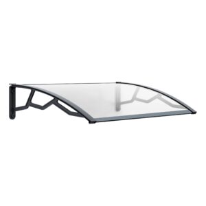 Auvent de Porte 80x120cm Polycarbonate Anti-UV Bras Polypropylène ART PLAST
