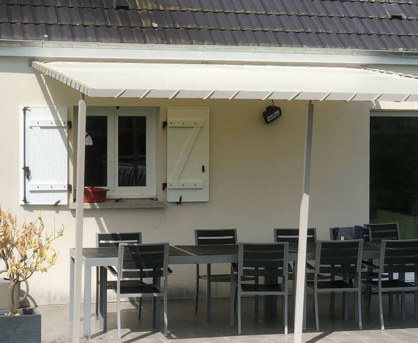Bâche pour pergola IVOIRE 4.10 x 3.10m PVC Étanche Anti-UV Oeillets 25cm UNIVER DU PRO – Image 4