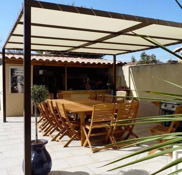 Bâche pour pergola IVOIRE 4.10 x 3.10m PVC Étanche Anti-UV Oeillets 25cm UNIVER DU PRO – Image 5