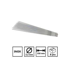 Électrodes de soudure INOX 3.2mm x 350mm 8 pièces INE