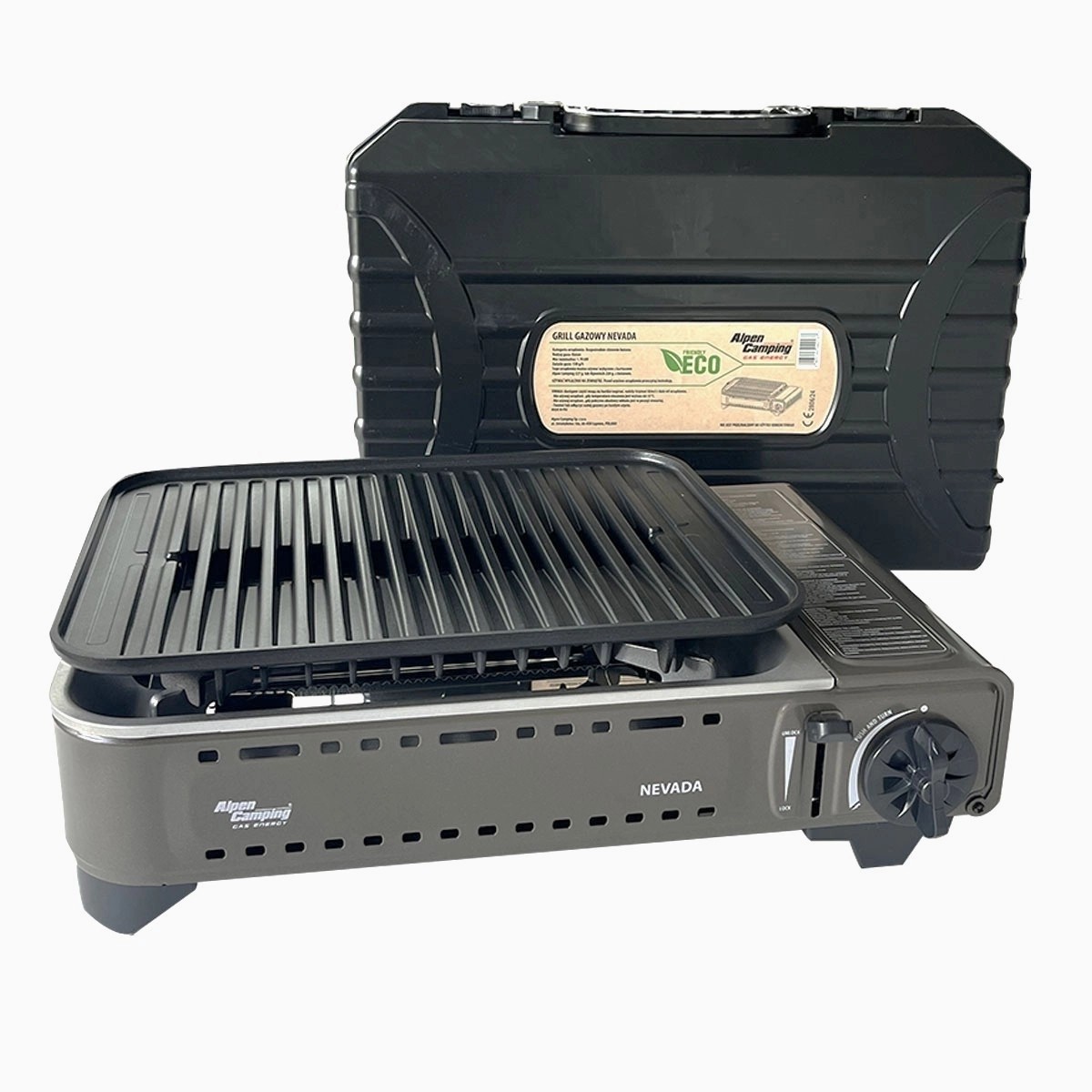 Barbecue à gaz portable 1780W - Allumage Piezo + Grille anti-graisse - ALPEN CAMPING – Image 12