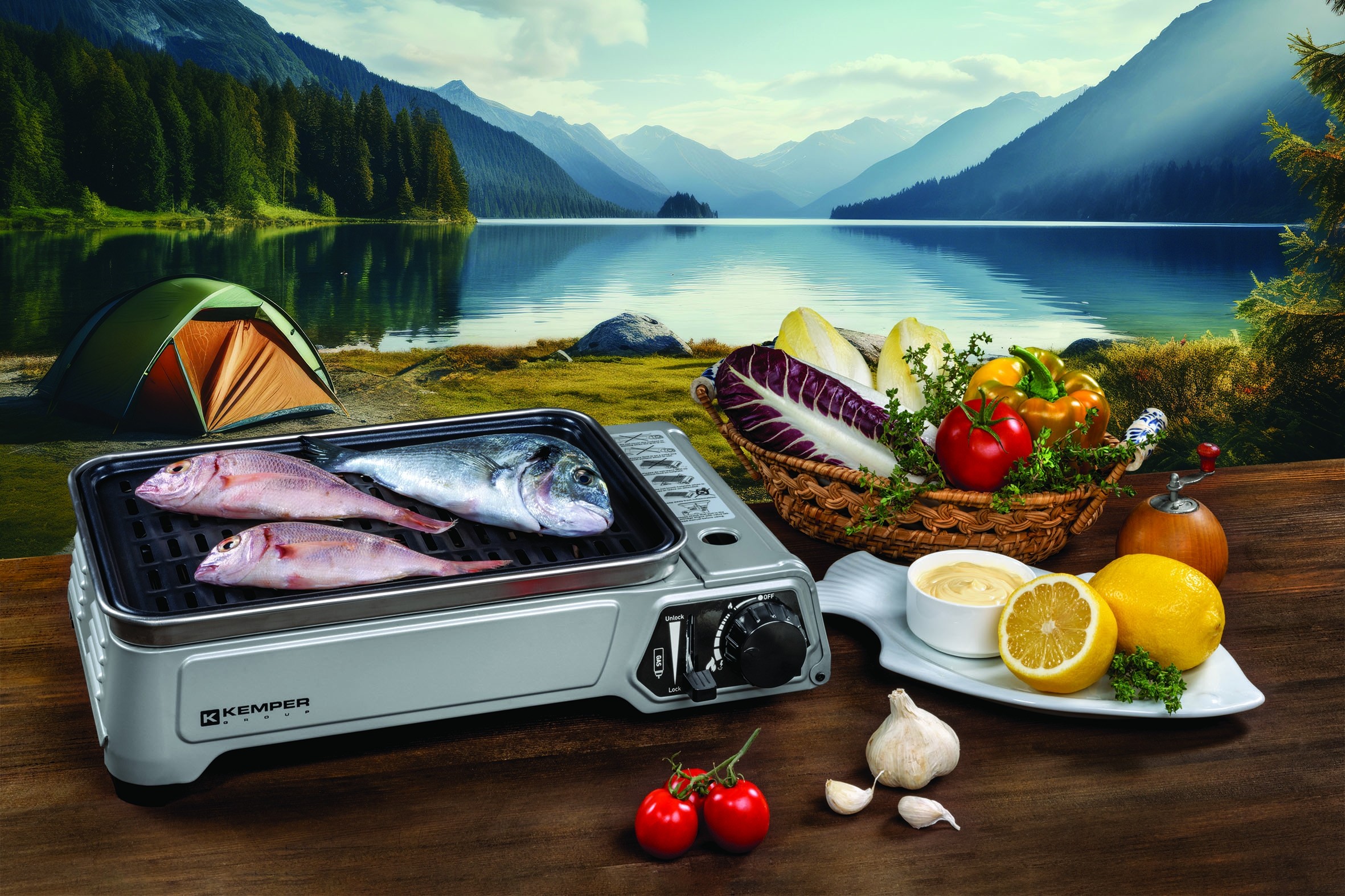 Barbecue à gaz 1900W + 16 cartouches 227g - Grille anti-adhésive Allumage piezo KEMPER – Image 11