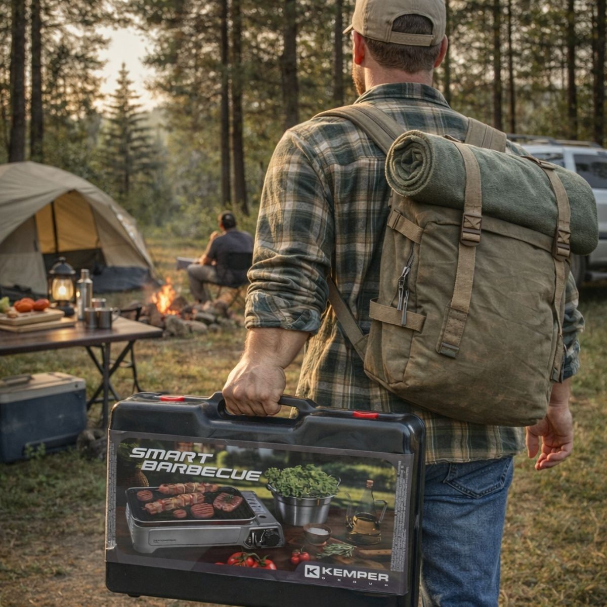 Barbecue à gaz 1900W + 16 cartouches 227g - Grille anti-adhésive Allumage piezo KEMPER – Image 8