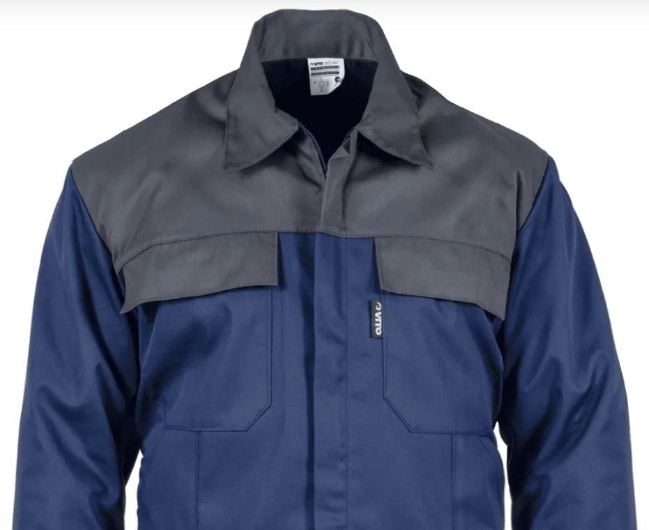 Blouson de travail Bleu marine/Gris Taille XL 65% Polyester 35% Coton 4 poches VITO – Image 2