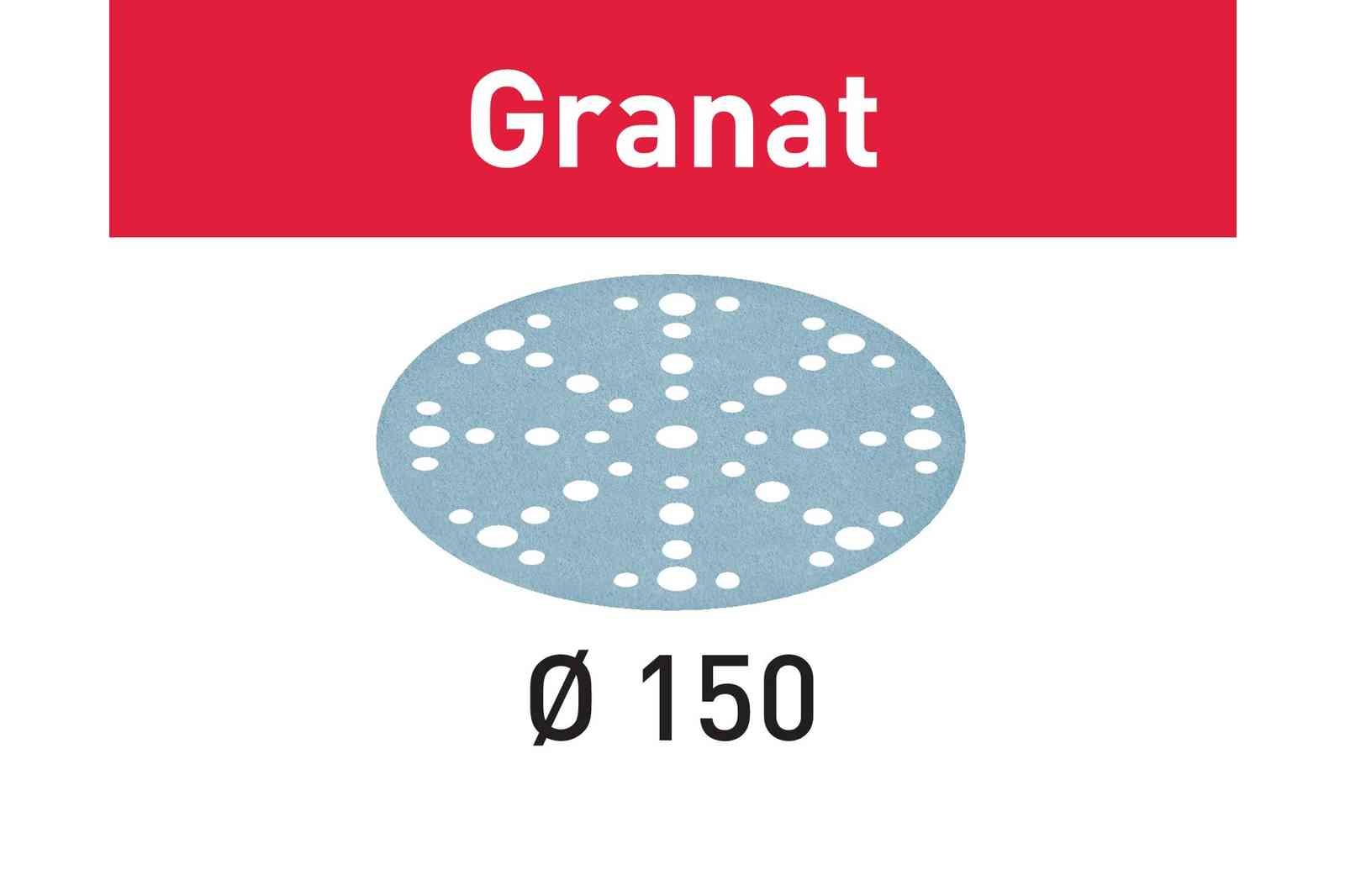 Boîte de 10 disques abrasifs Ø150mm Grain 120 Festool Granat STF D150/48 P120 GR/10 (575157) – Image 2