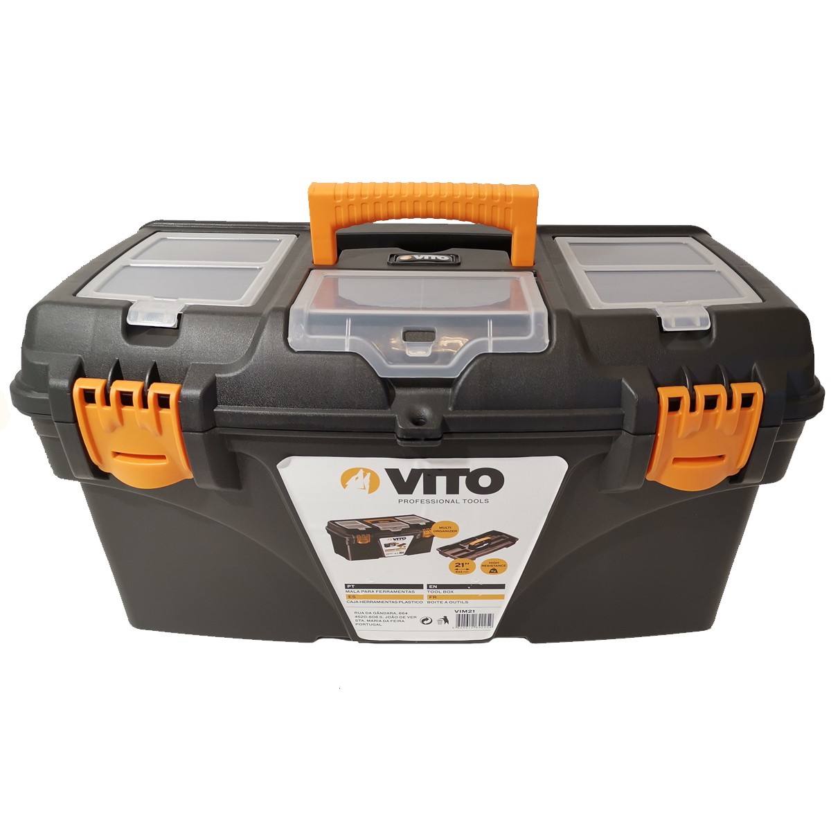 Boîte à outils 21" multi-rangement haute résistance dimensions 535 x 291 x 280 mm VITO PRO-POWER
