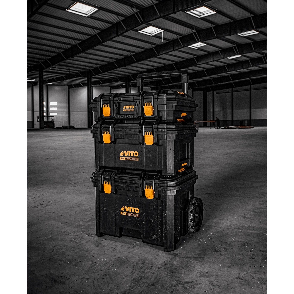 Servante d'atelier modulable 3 éléments 111 L 139 kg Roues Ø 200 mm VITO – Image 2
