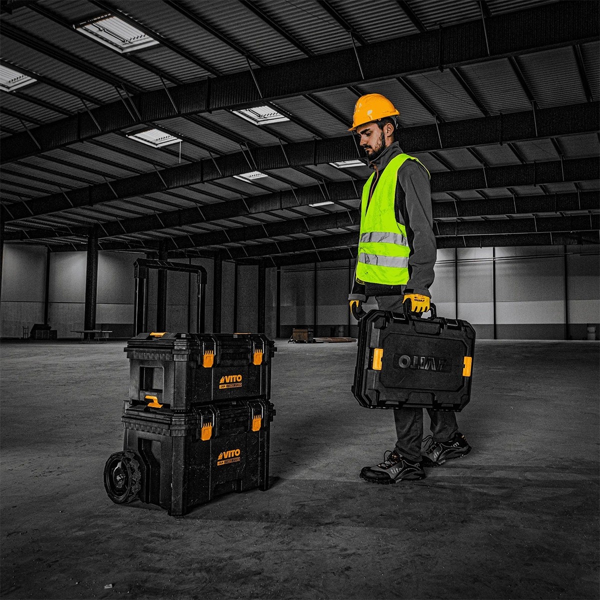 Servante d'atelier modulable 3 éléments 111 L 139 kg Roues Ø 200 mm VITO – Image 3