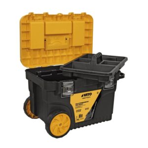 Boîte à outils mobile 59.5x38x42 cm poignée télescopique roues caoutchouc VITO