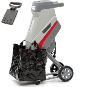 Broyeur de végétaux électrique 2500W Lames réversibles acier Branches 45mm Sac de 45L IKRA
