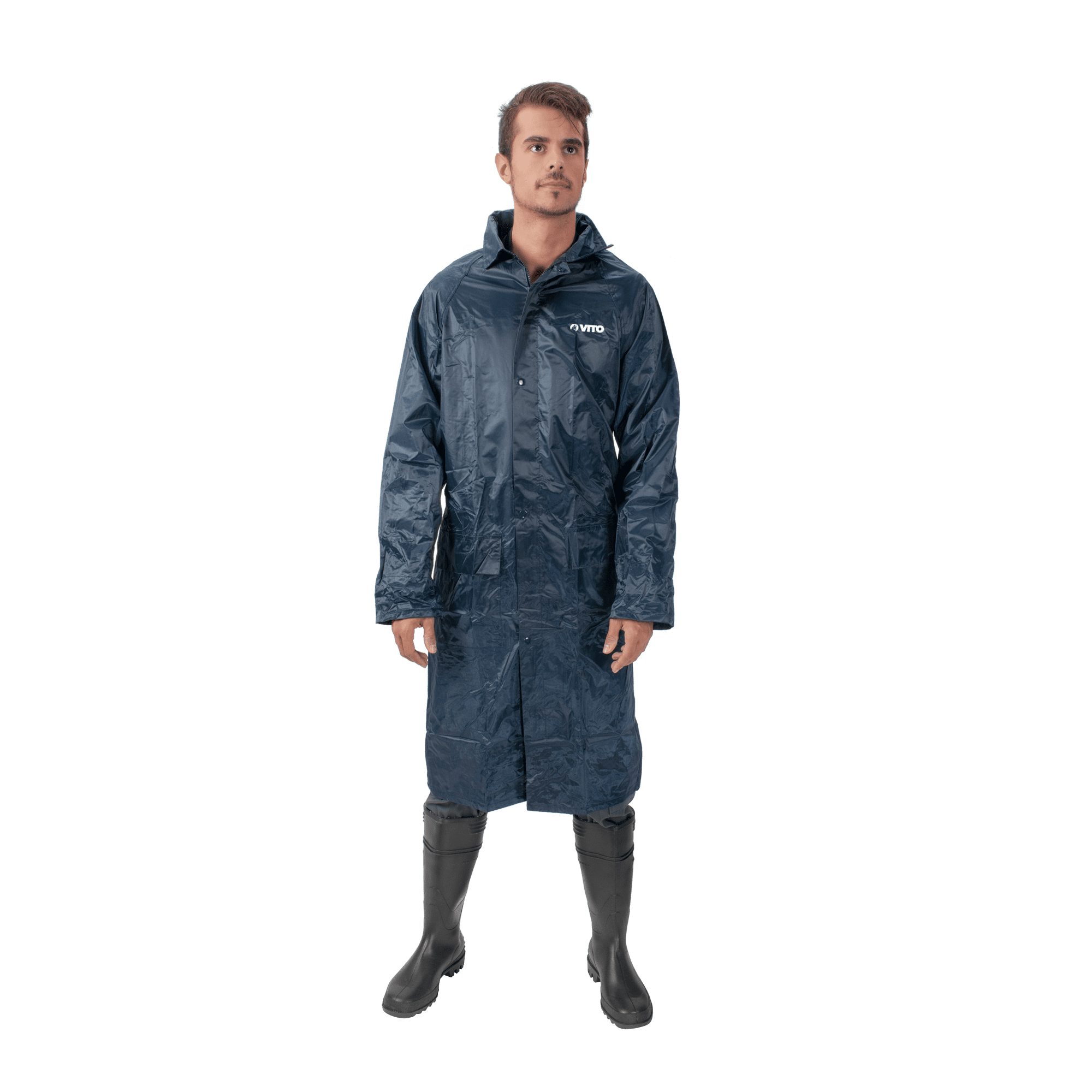 Cape de pluie en nylon bleu - Taille M - Cat.I - 60% polyester 40% Coton - VITO – Image 7