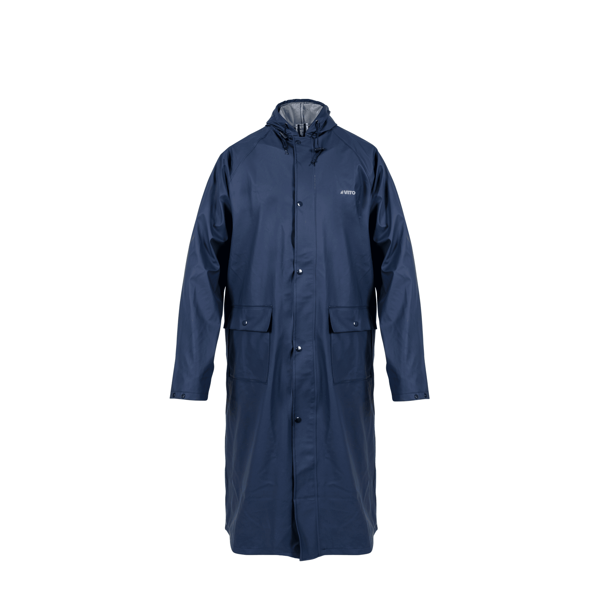 Cape de pluie - XXL - Bleue - 100% PU - Imperméable - Coutures scellées - Capuche ajustable - VITO
