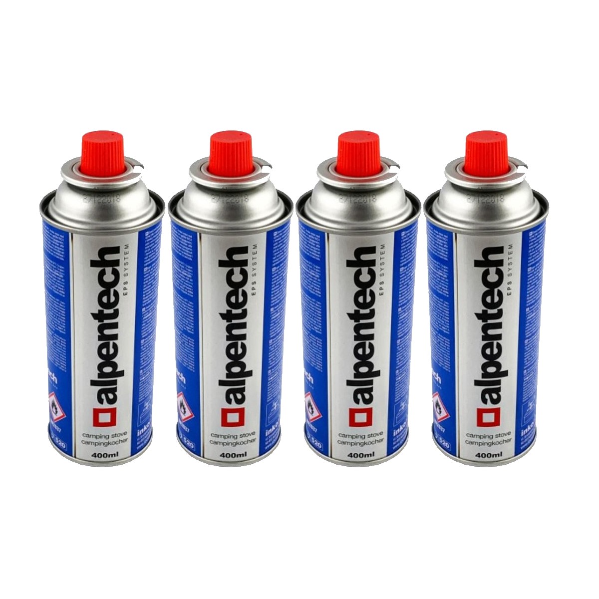 Pack de 4 Cartouches Gaz 250g Butane Norme UN2037 Homologation TUV ALPENTECH