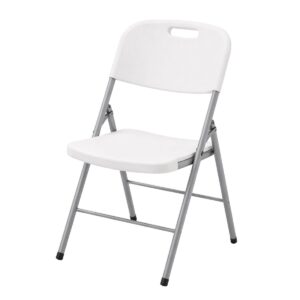 Chaise pliante blanche 45,5x51x85cm acier polyéthylène HDPE intérieur/extérieur KZ GARDEN