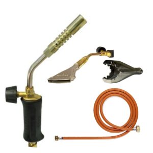 Chalumeau à gaz Kit de soudure Polyvalent 3 Buses Tuyau 1.5m Flamme 1850°C KEMPER