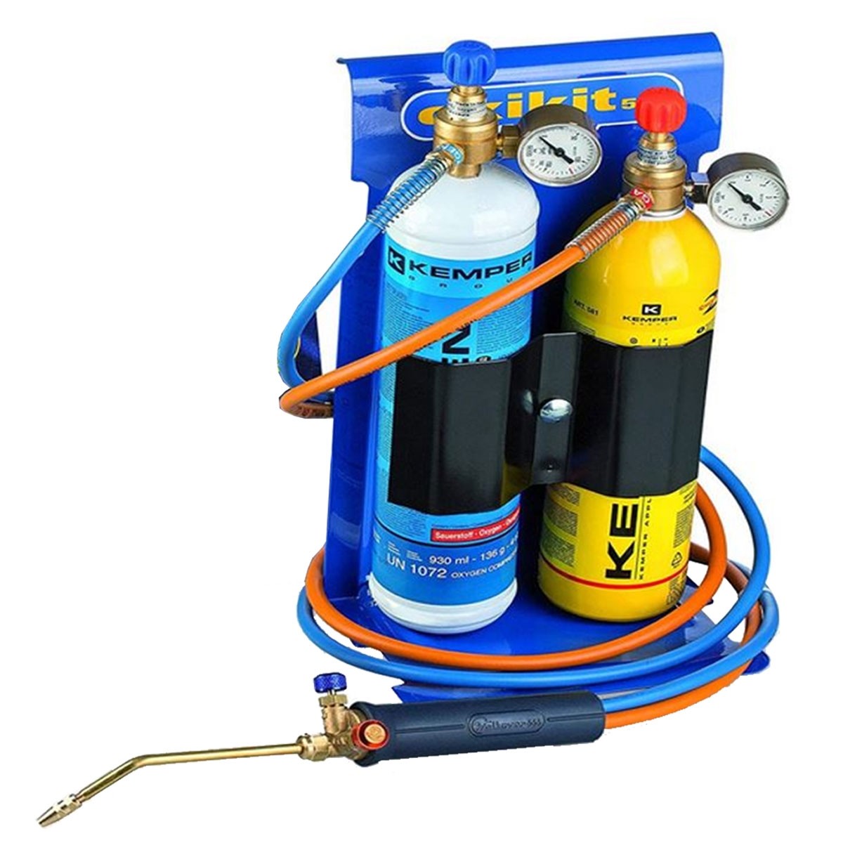 Chalumeau BI Gaz Professionnel OXYKIT 3300°C Réducteurs Gaz Manomètres 2 Pointes KEMPER