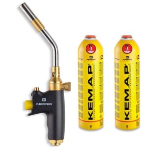 Chalumeau à gaz professionnel 3.67 kW flamme 2400°C allumage piézo électrique KEMPER