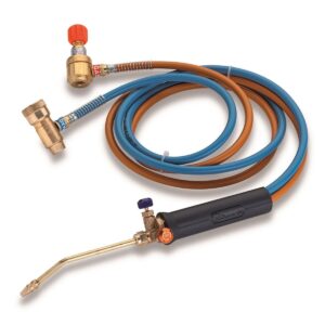 Chalumeau Bi-Gaz Oxygène Propane Tuyaux 1.5m Pointe Cuivre Ø0.65mm Filetage M10 Soudure Brasure KEMPER