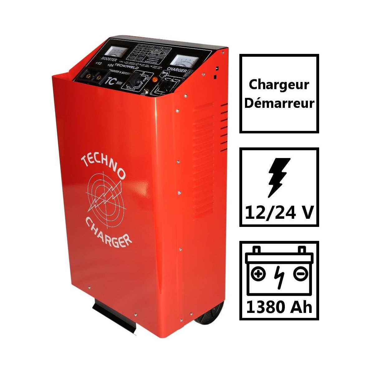 Chargeur démarreur de batterie 12-24V 1380Ah - 120A Télécommande TECNOWELD – Image 2