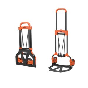 Chariot de manutention Diable pliant Charge 65 kg Aluminium Compact Poignée ergonomique BLACK & DECKER