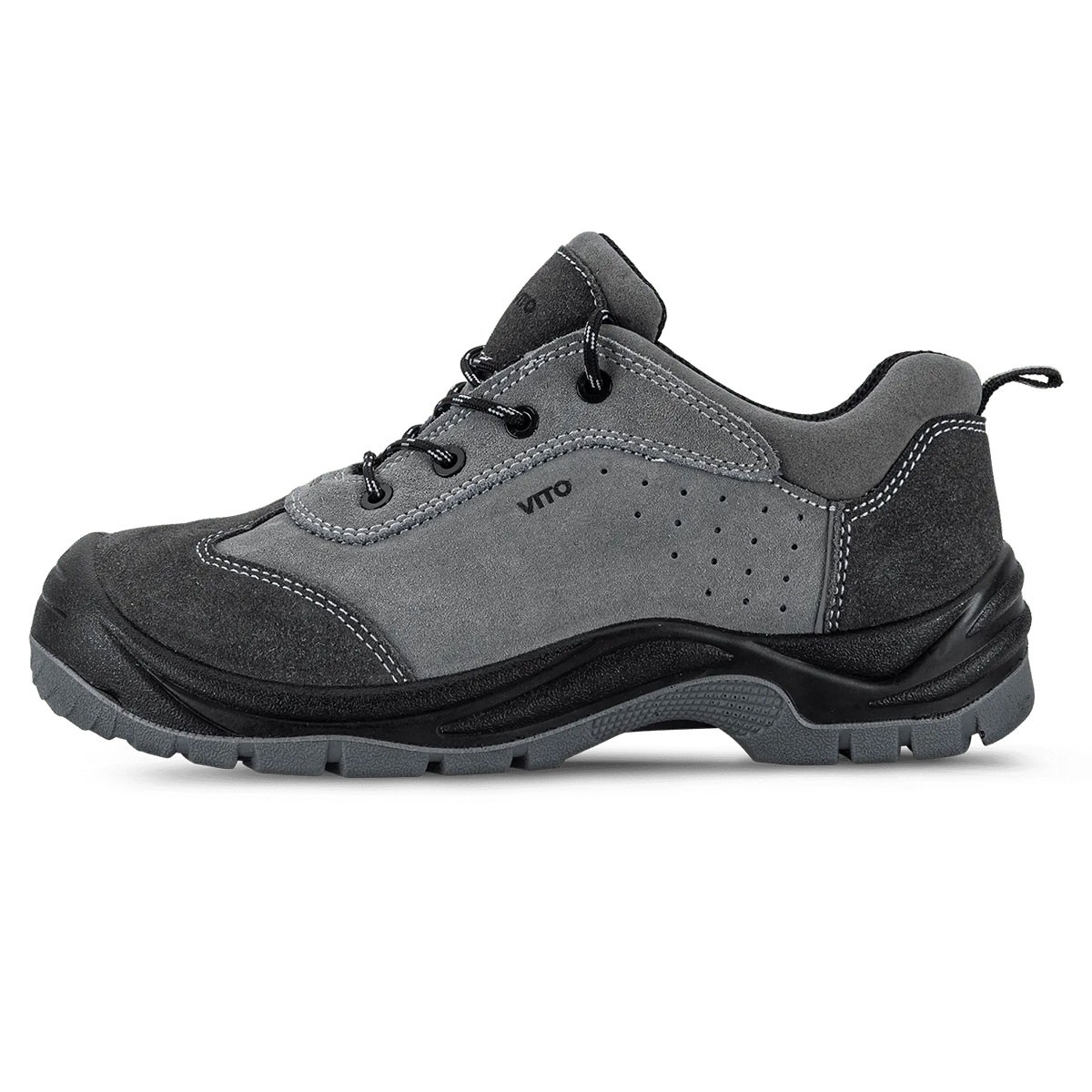 Chaussures de sécurité basses GENES cuir suédé embout acier semelle PU résistante antidérapante VITO