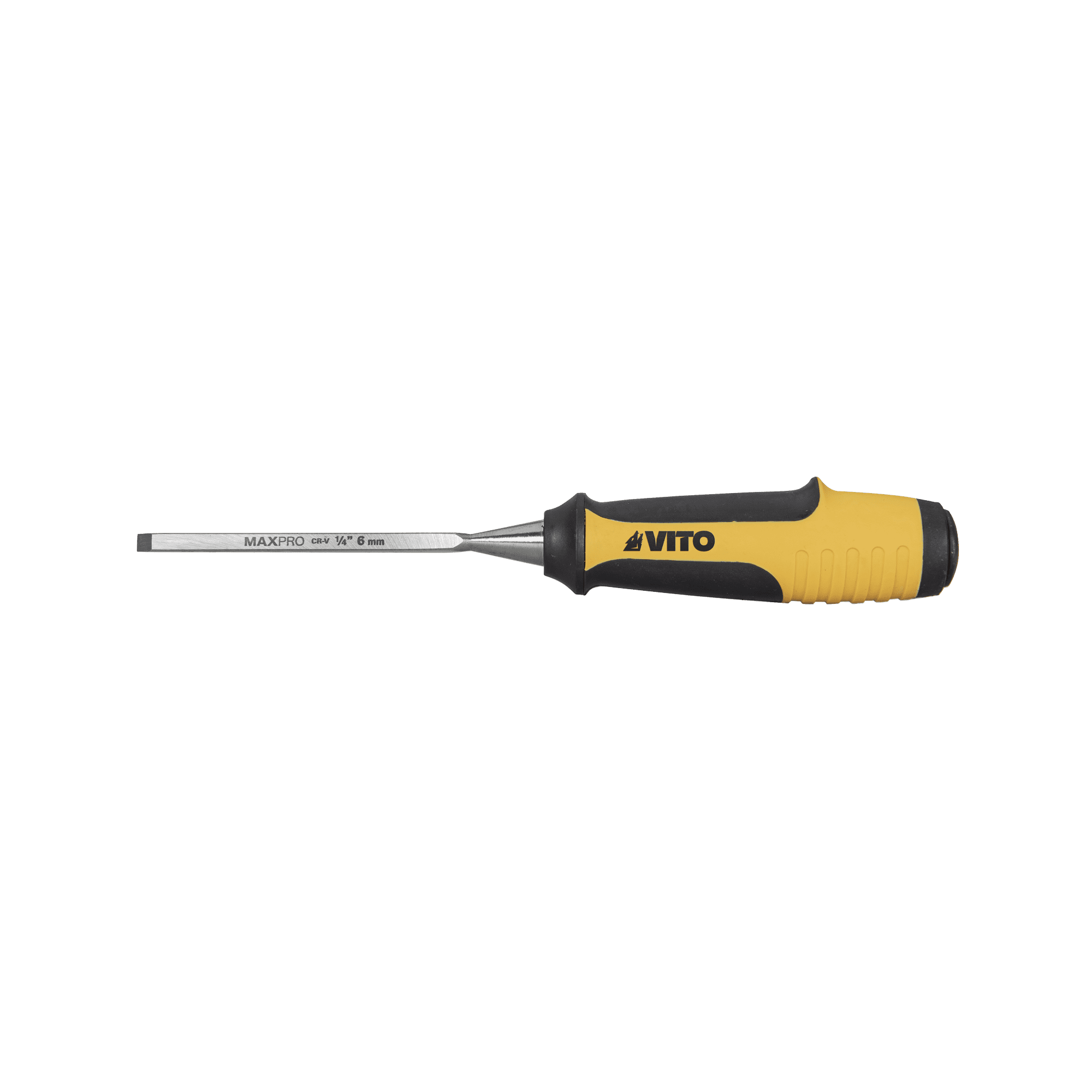 Ciseau à bois bi-matière métallique acier chrome vanadium 6 mm VITO