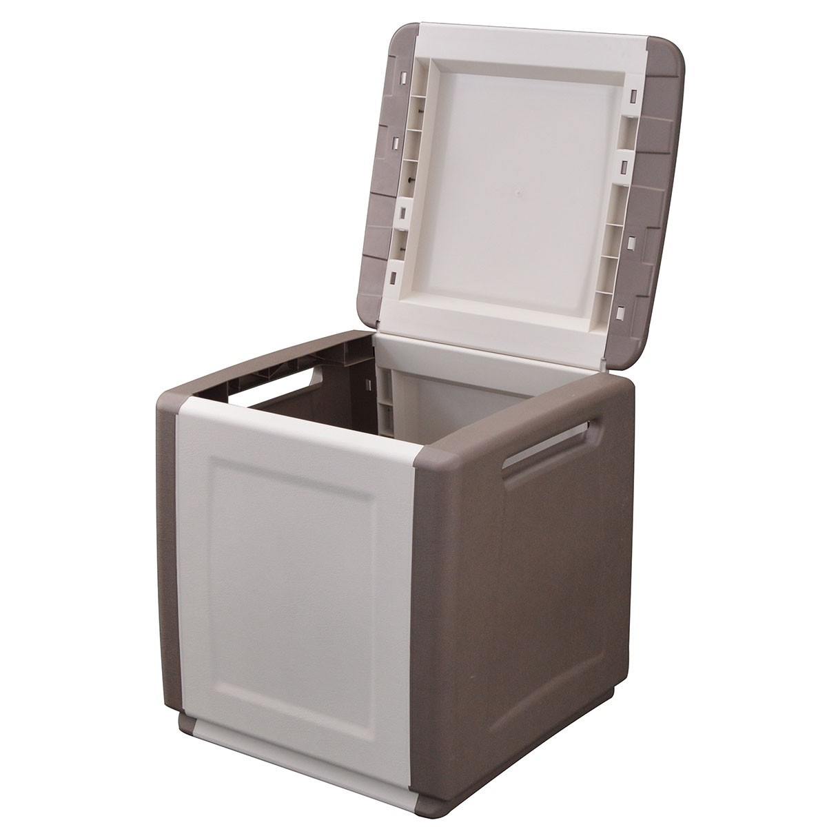 Coffre de rangement 130L Beige/Taupe Poignées transport Polypropylène INTEC – Image 4