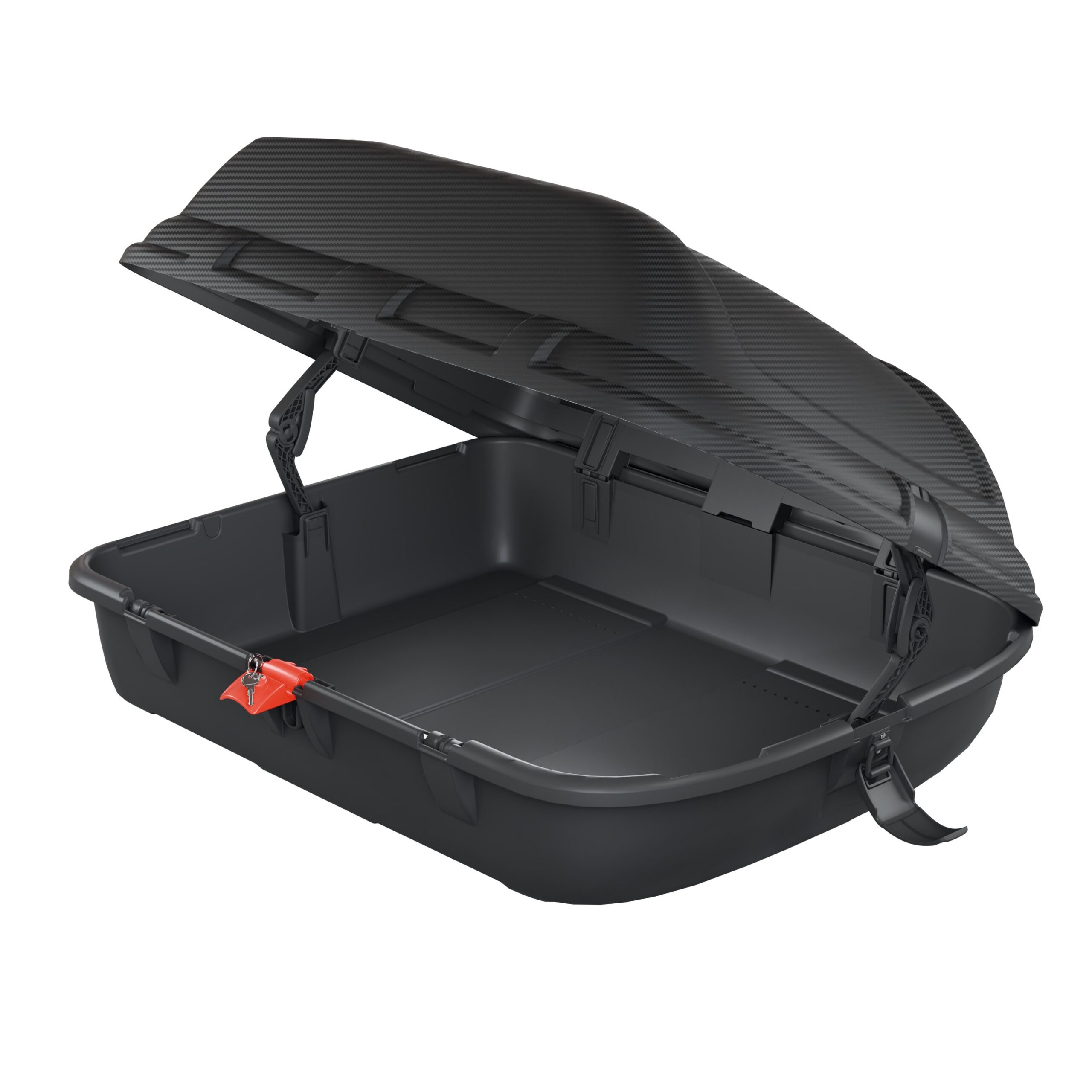 Coffre de Toit Voiture 270L - Aspect Carbone - Aérodynamique - Antivol - Ouverture Latérale - Homologué TÜV - ARTPLAST