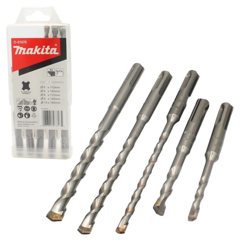 Coffret de 5 Forets SDS-Plus 2 taillants (Gamme économique) - Makita D-61678