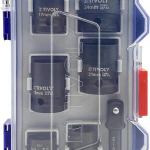 Coffret 7 Douilles à Choc Ø13-24mm Acier CrMo Adaptateur 1/2" TIVOLY