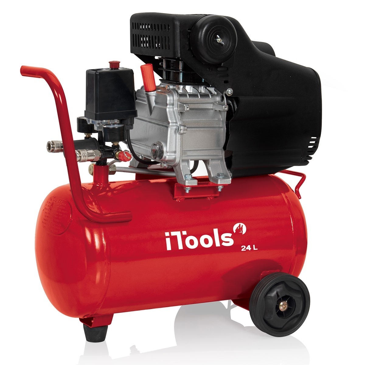 Compresseur d'air 24L 8 bar 2CV Débit 206 L/min ITOOLS