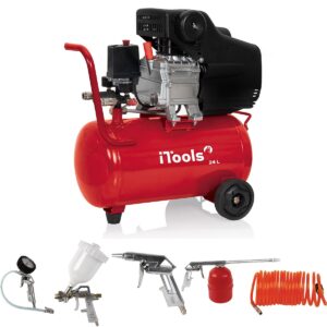 Compresseur d'air 24L 8 bar 2CV Silencieux 206 L/min 1.5KW ITOOLS