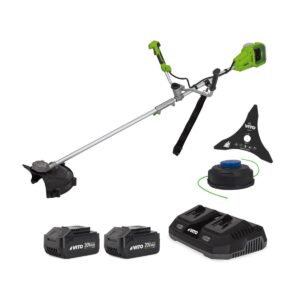 Débroussailleuse Brushless 40V Lithium + 2 Batteries 4.0Ah Chargeur Double Largeur de coupe 350mm VITO