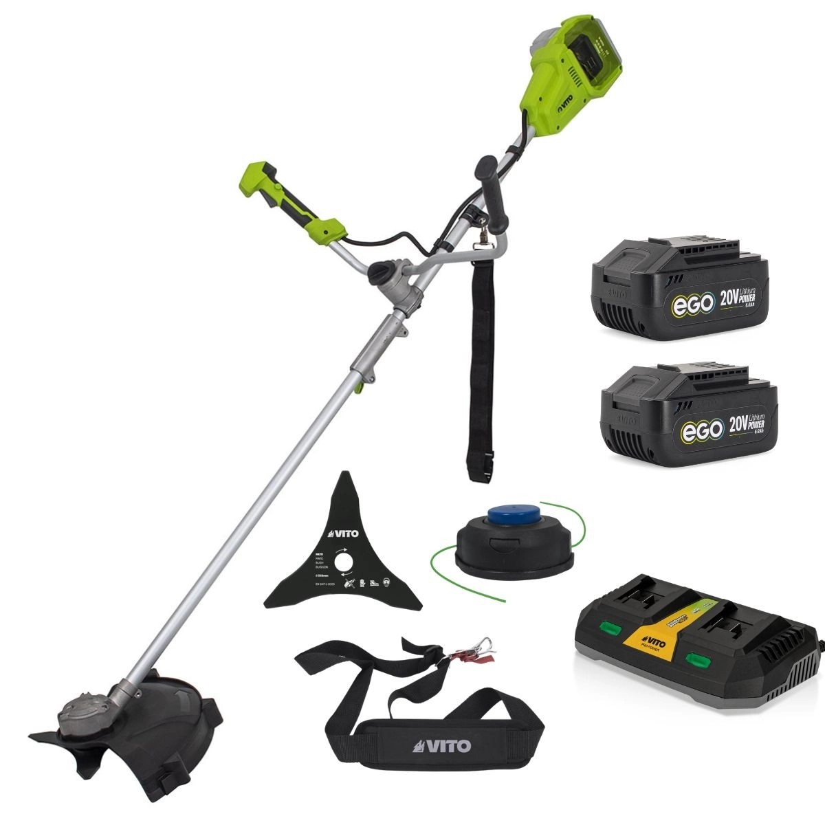 Débroussailleuse sans fil 40V Brushless 2 batteries 3Ah Largeur de coupe 250-350mm Moteur sans balais VITO