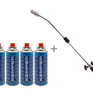 Désherbeur thermique piézo + 4 cartouches - Température jusqu'à 1200°C Consommation 130 g/h Lance 80 cm - KEMPER