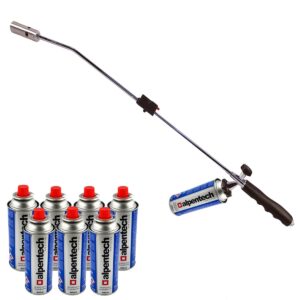 Désherbeur thermique Brule Herbes piezo lance 80 cm flamme réglable + 8 cartouches gaz - KZ GARDEN
