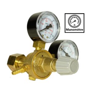 Régulateur de pression avec Manomètre 230 Bar Débitmètre Gaz Argon/CO2 Soudage MIG/MAG TECNOWELD