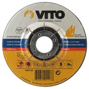 Disque à tronçonner 230mm 3mm 80m/s Lot de 5 VITO PRO-POWER
