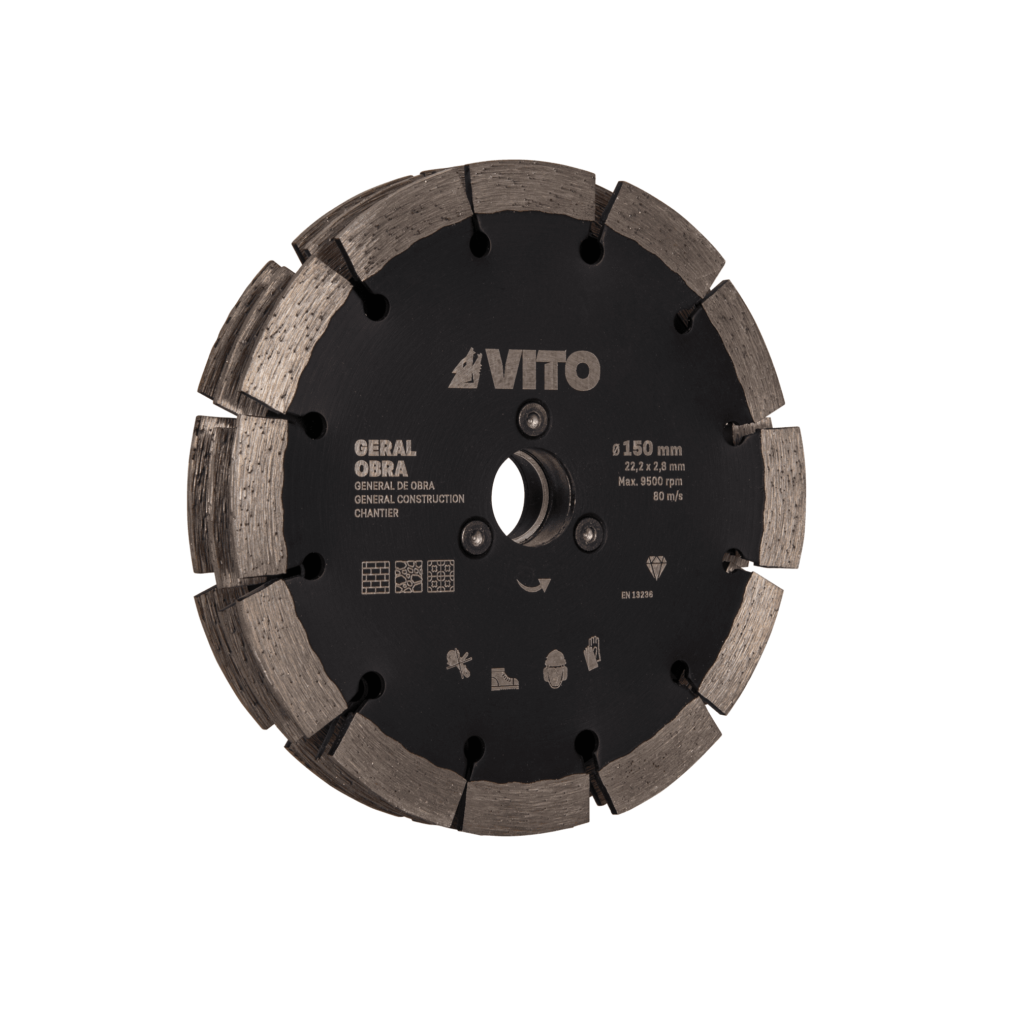 Disque diamant segmenté 3 en 1 150 mm coupe à sec/eau VITO – Image 4